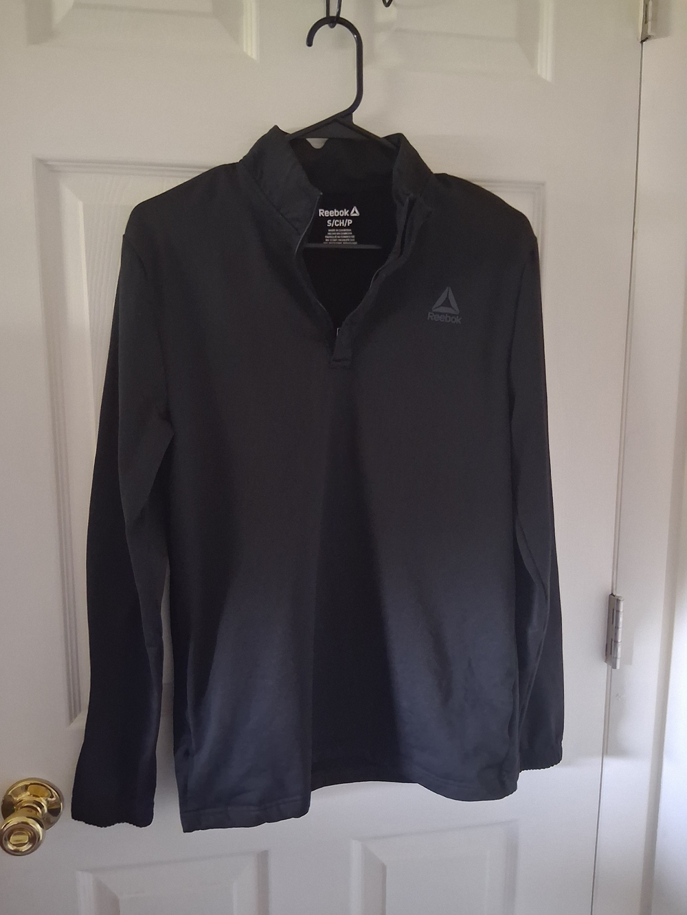 Reebok Black Long-Sleeve Quarter-Zip Pullover